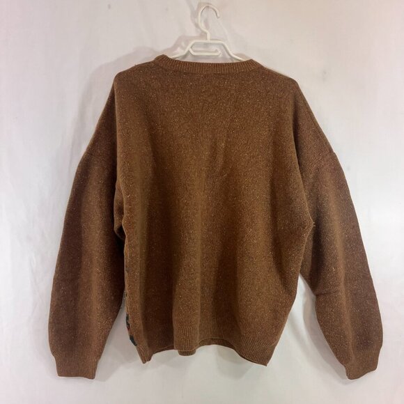 Eaton European Collection Knit Sweater Mens XL Brown Fleck Italy Lambswool VTG - Picture 2 of 9
